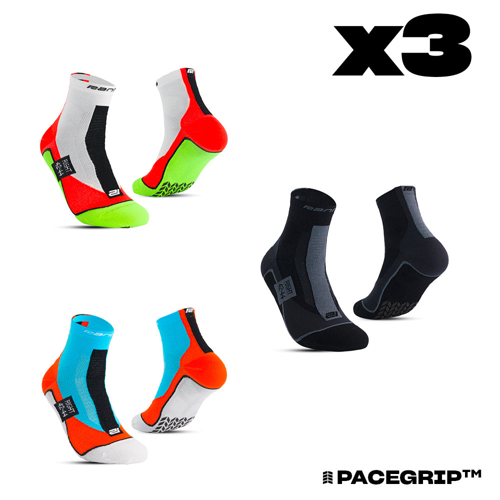 RANNA Ranna Pack 3 Paar RUN-R Grip - Weiß - Schwarz - Blau / 45-47