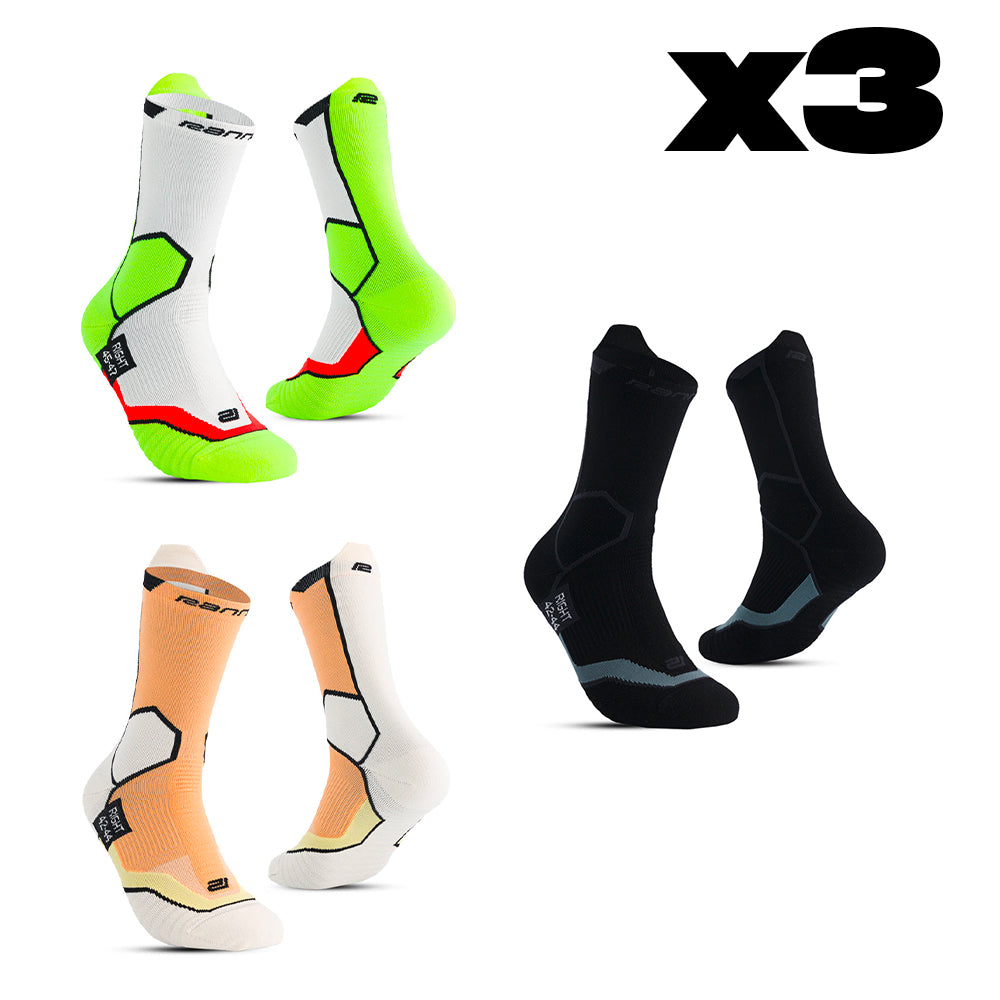 RANNA Ranna Pack 3 paires TRAIL-R - Blanc - Noir - Beige / 45-47