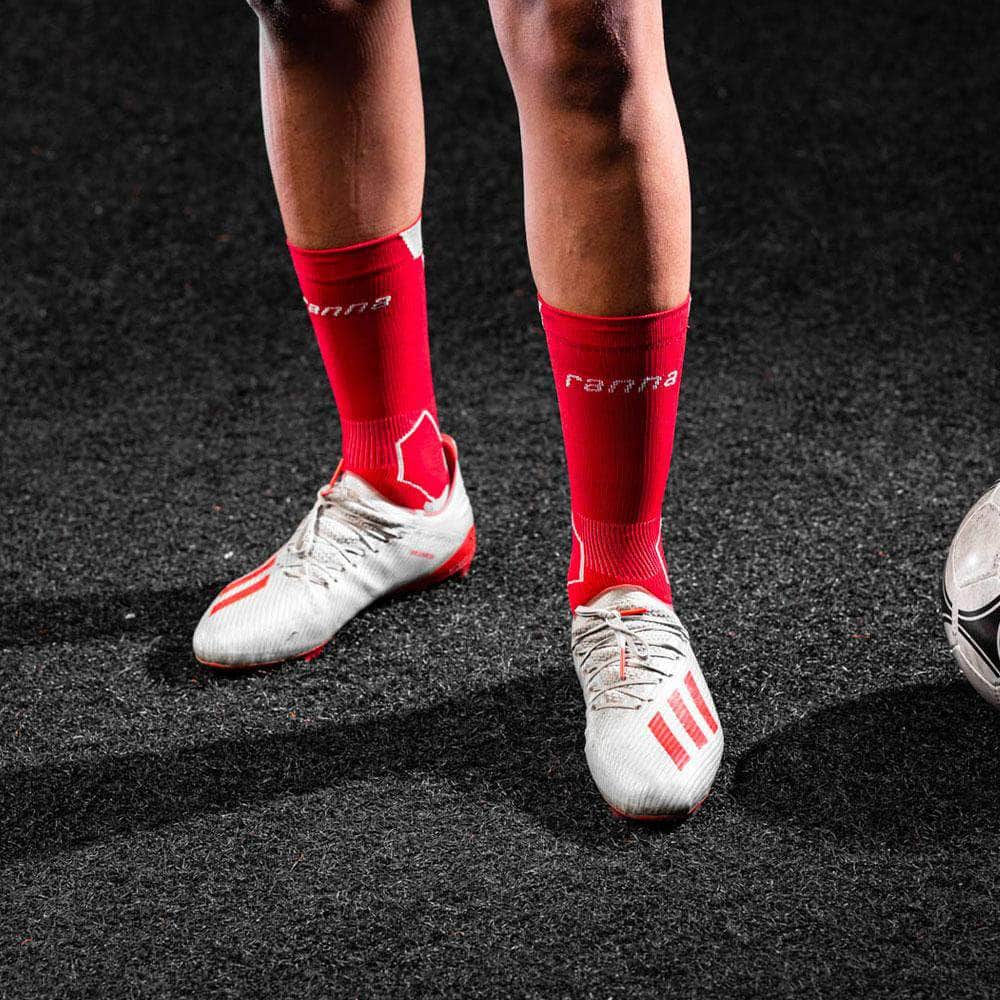Ranna R-ONE Grip Rutschfeste Fußball-Leistungssocke Rot Foto
